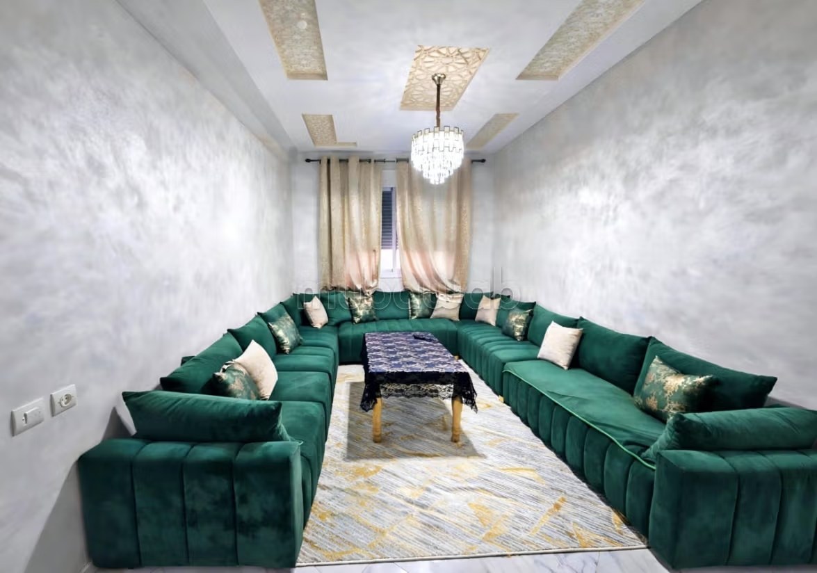 Location saisonnière à Marjane. 2 chambres agréables. Système de parabole et résidence sécurisée