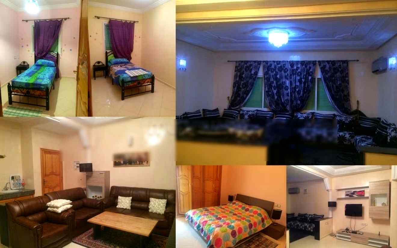 Location saisonnière à Hay Riad. Superficie 115 m². Salon traditionnel marocain, résidence sécurisée