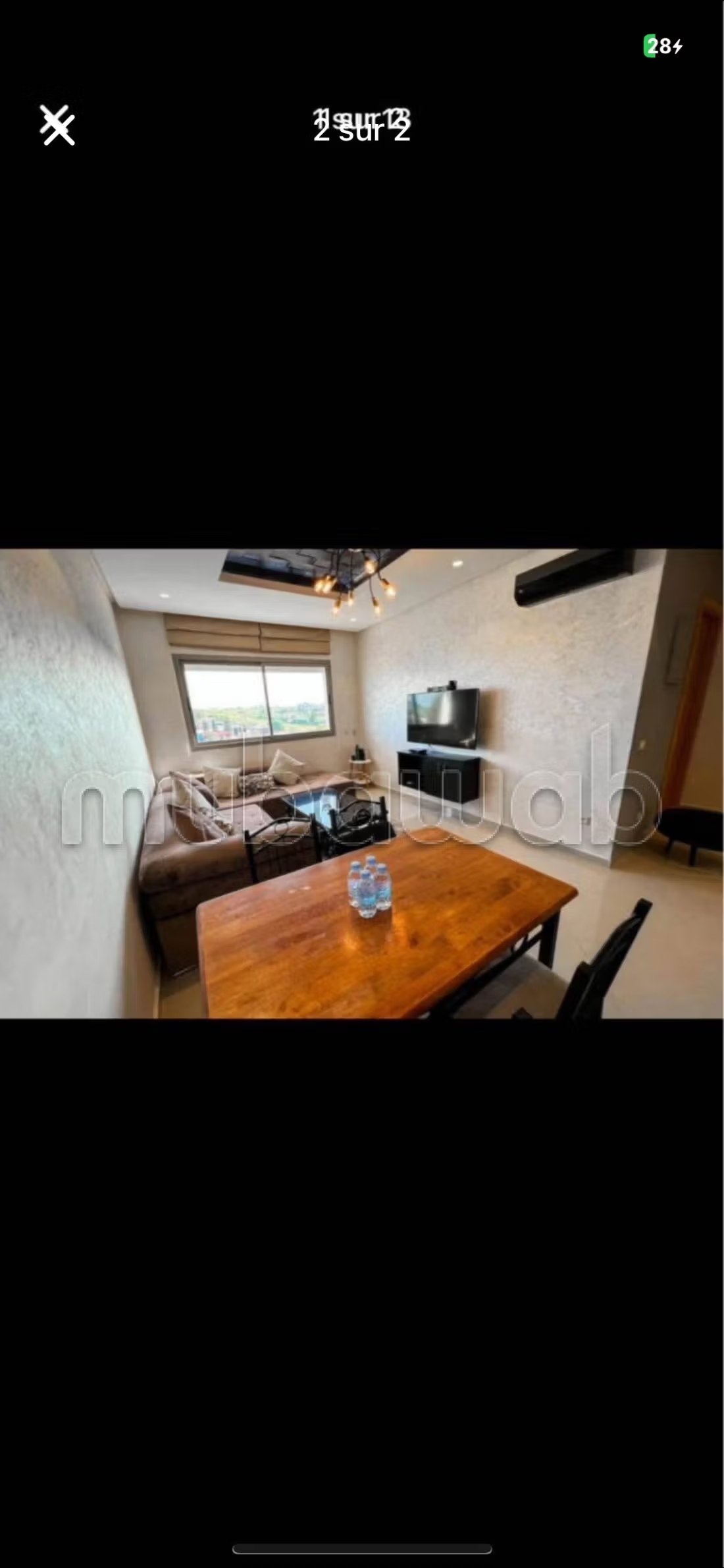 Location d'un appartement à Ain Amiyer. 
2 pièces confortables. 
Double vitrage et porte blindée