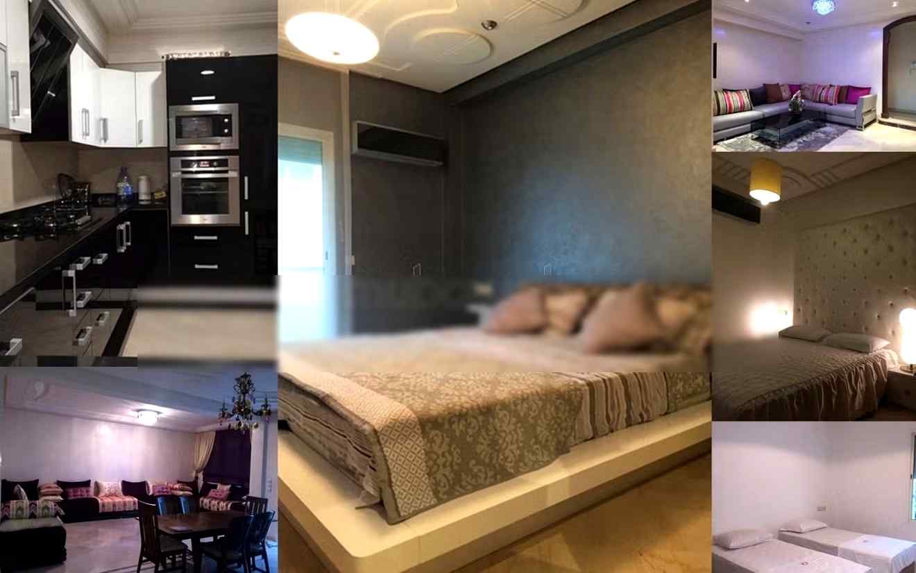 Location d'un appartement à Fes City Center. 3 chambres agréables. Tout confort avec cheminée et climatisation