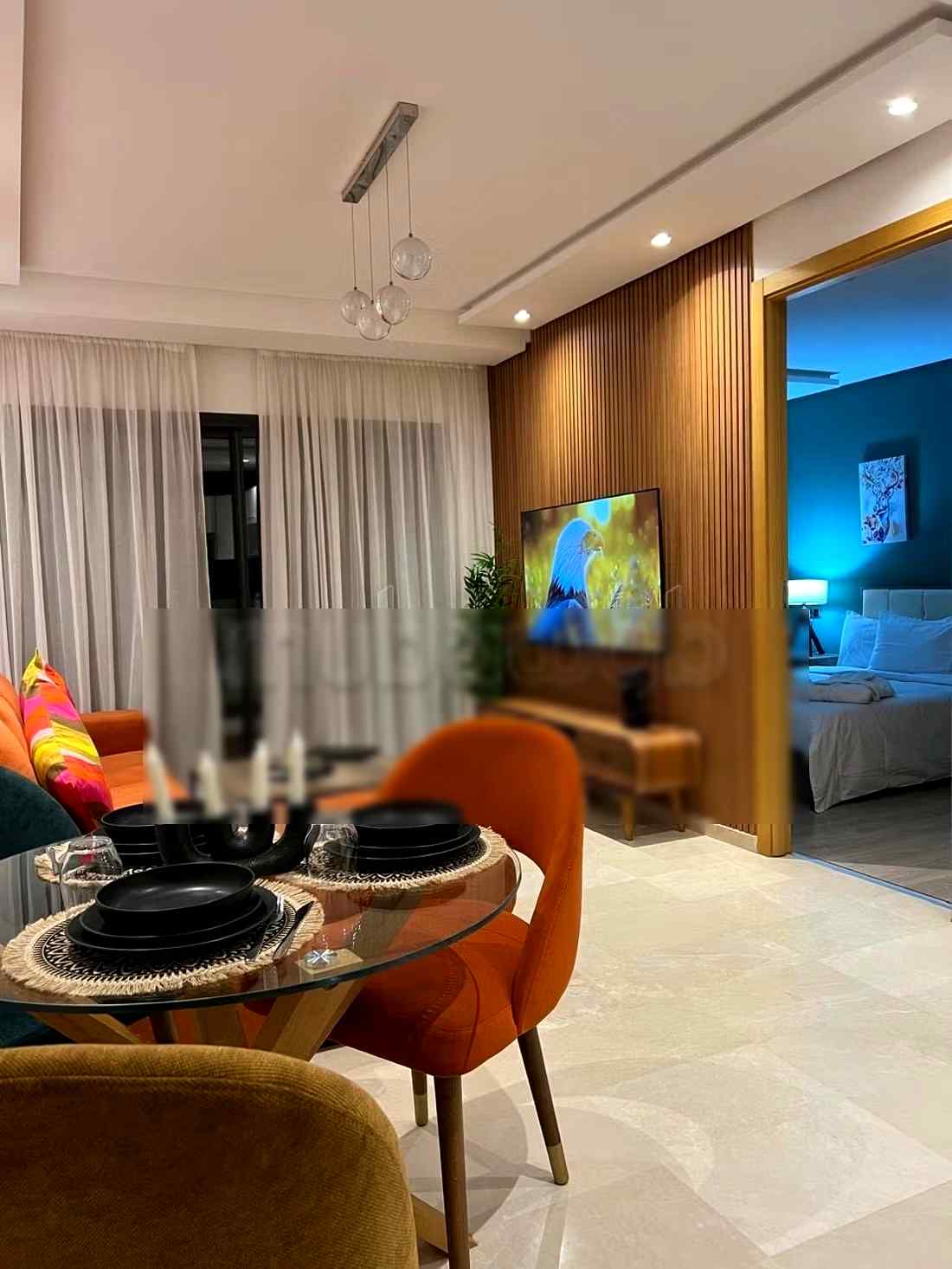 Appartement de vacances à louer à Maârif. Superficie 50 m². Porte blindée et chauffage central